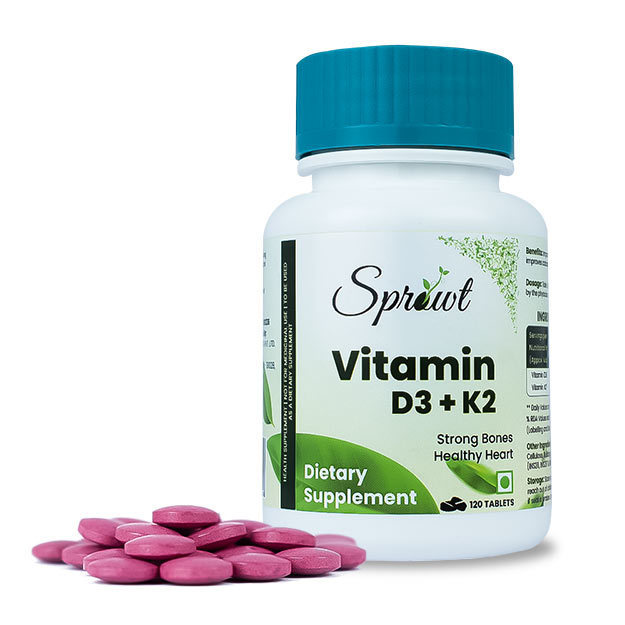 Sprowt Vitamin D3 400 IU + K2 Veg Tablet