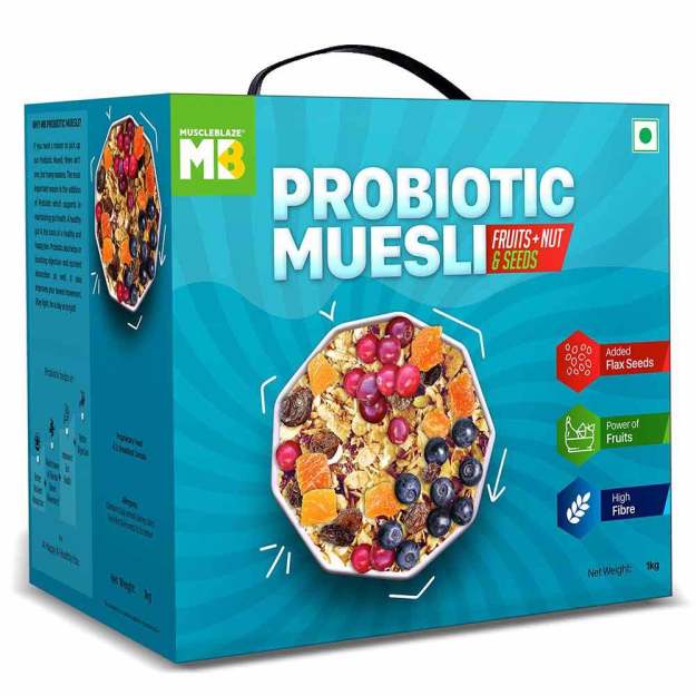 MuscleBlaze MB Probiotic Muesli Fruits+Nut & Seeds 1 KG