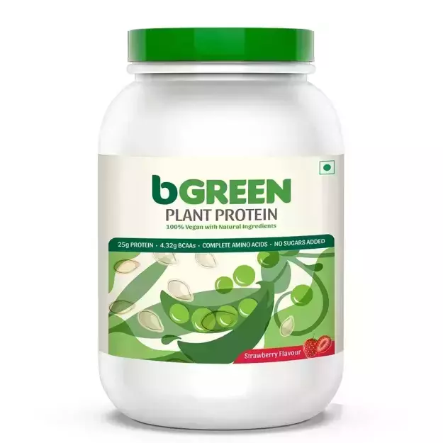 MuscleBlaze bGreen Plant Protein Strawberry 500 GM