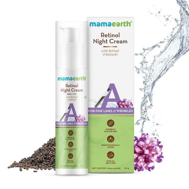 Mamaearth Retinol Night Cream For Women Retinol & Bakuchi Anti Aging 50gm