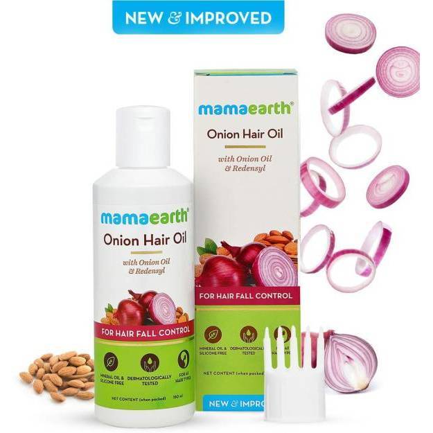 Mamaearth Onion Hair Oil For Hair Growth & Hair Fall Control With Redensyl 150Ml