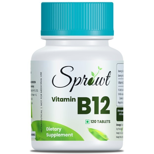 Sprowt Vitamin B12 Supplement For Blood Support, Helps Reduce Tiredness & Fatigue For Women & Men 