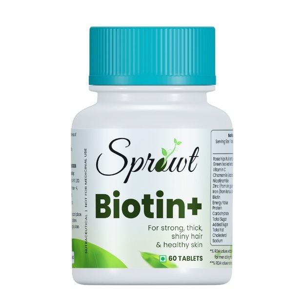 Sprowt Biotin + Tablet Supplement For Strong Thick Hair & Glowing Skin