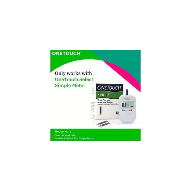 Onetouch Select Test Strips | Pack Of 25 Strips |For Use With Onetouch Select Simple Glucometer