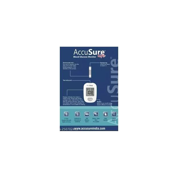 Accusure Life Blood Glucometer Strips - 25 Strips