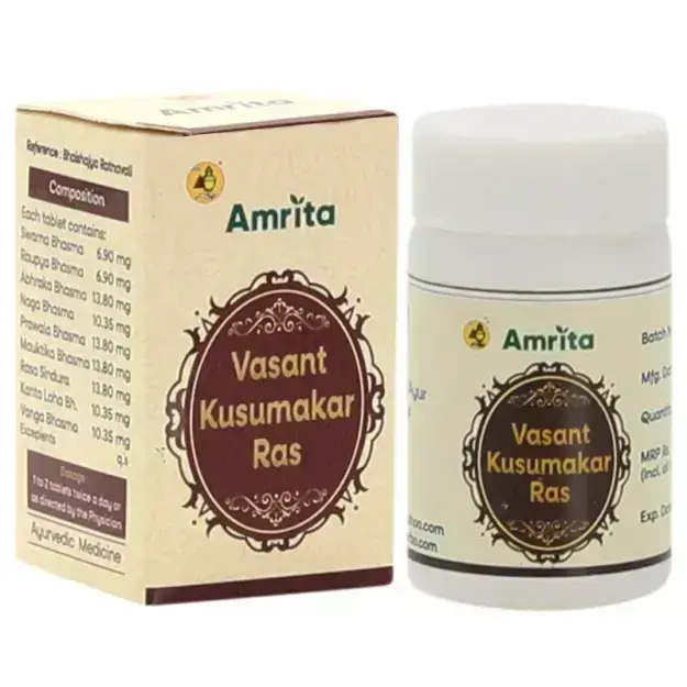 Amrita Vasant Kusumakar Ras Gold 10 Tab