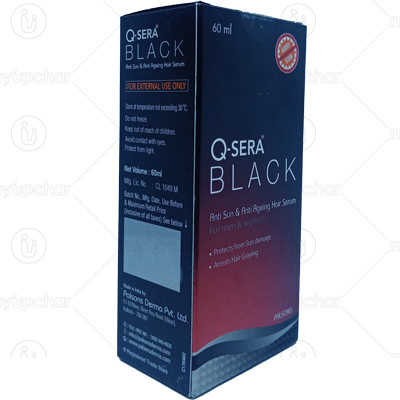 Q Sera Black Hair Serum 60ml in Hindi की जानकारी, लाभ, फायदे, उपयोग, कीमत,  खुराक, नुकसान, साइड इफेक्ट्स - Q Sera Black Hair Serum 60ml ke use, fayde,  upyog, price, dose, side