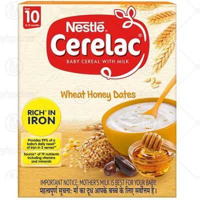 Nestle Cerelac Fortified Baby Cereal with Milk 10 Months+ Wheat Honey Dates
