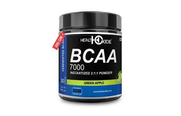 HealthOxide BCAA 7000 Amino Acid Instantized 2:1:1 Powder (Green Apple)