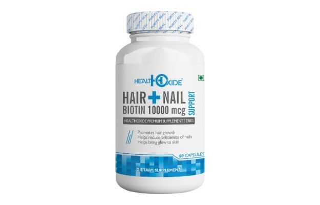 HealthOxide Hair + Nail Biotin 10000 mcg Support Capsule