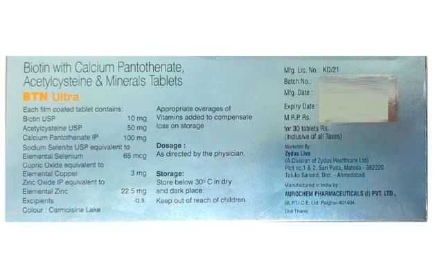 BTN Ultra Tablet: Uses, Price, Dosage, Side Effects, Substitute, Buy Online