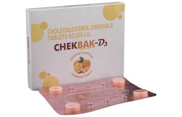 Chekbak D3 60000 IU Chewable Tablet Orange