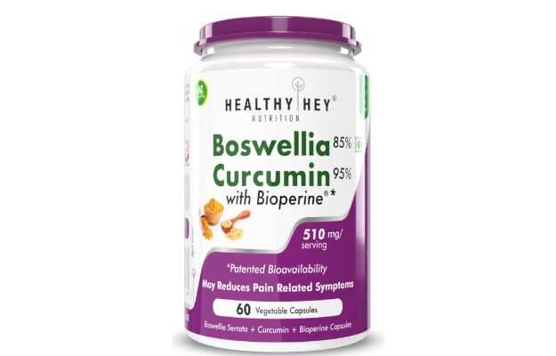 HealthyHey Nutrition Boswellia Curcumin with Bioperine Capsule