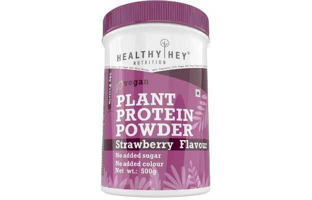 HealthyHey Nutrition Vegan Plant Protein Powder Strawberry Flavor