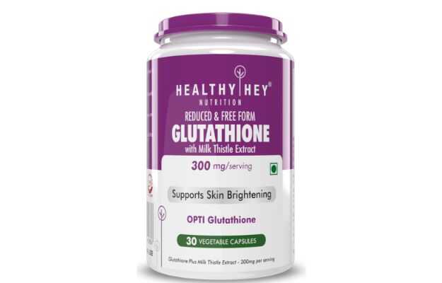HealthyHey Nutrition Reduced & Free Form Glutathione with Milk Thistle Extract Capsule