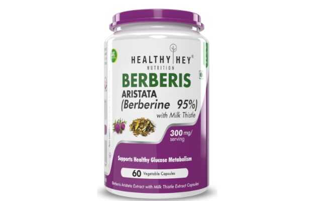 Healthy Hey Nutrition Berberis Berberine 95% With Milk Thistle Capsule