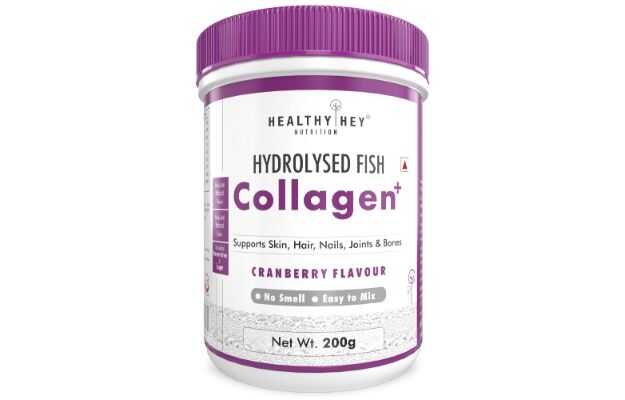 HealthyHey Nutrition Hydrolyzed Fish Collagen Plus Powder Cranberry Flavor