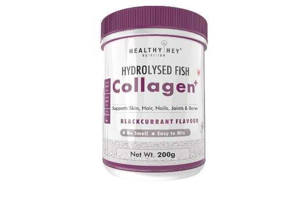 HealthyHey Nutrition Hydrolyzed Fish Collagen Plus Powder Blackcurrant Flavor