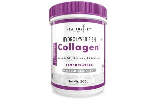 HealthyHey Nutrition Hydrolyzed Fish Collagen Plus Powder Lemon Flavor