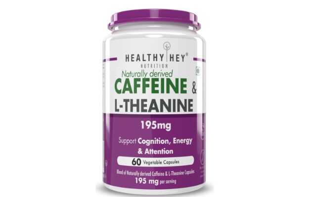 HealthyHey Nutrition Naturally Derived Caffeine and L Theanine Capsule