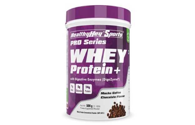HealthyHey Nutrition Sports Whey Protein Powder Mocha Coffee Chocolate Flavor 500 Gm