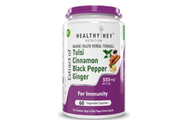 HealthyHey Nutrition Tulsi Cinnamon Black Pepper Capsule