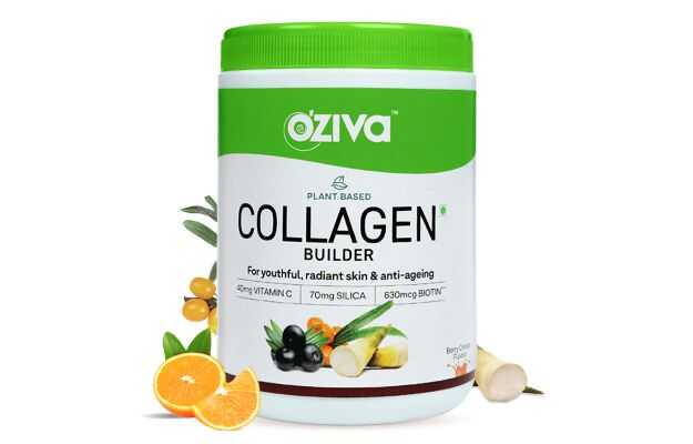OZiva Plant Based Collagen Builder Powder Berry Orange
