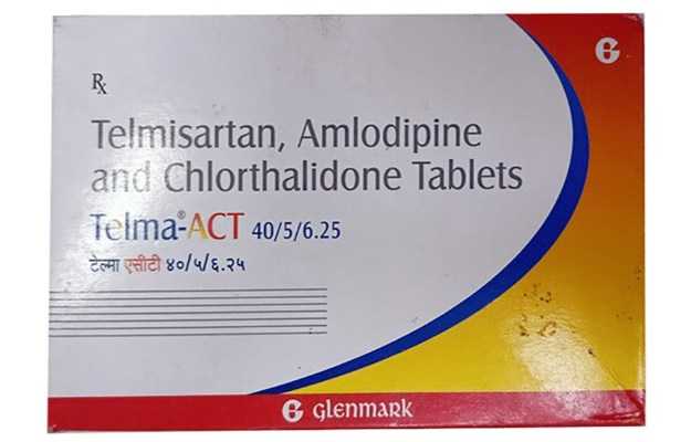 Telma Act 40 Mg/5 Mg/6.25 Mg Tablet