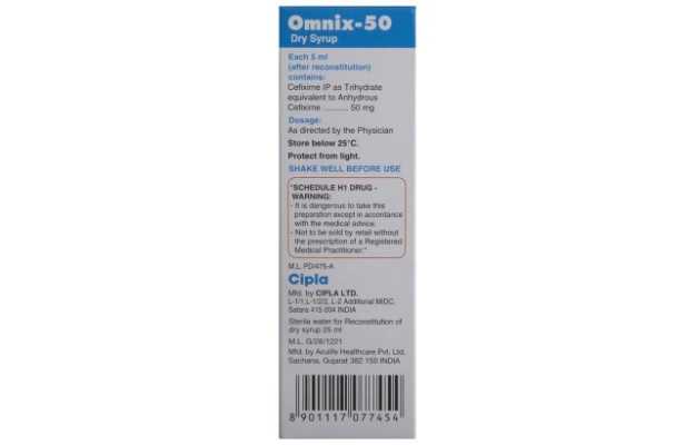 Omnix 50 Dry Syrup: Uses, Price, Dosage, Side Effects, Substitute, Buy ...