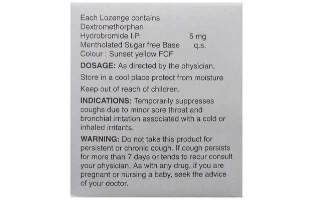 Alex Cough Lozenges Sugar Free (10): Uses Price Dosage Side Effects