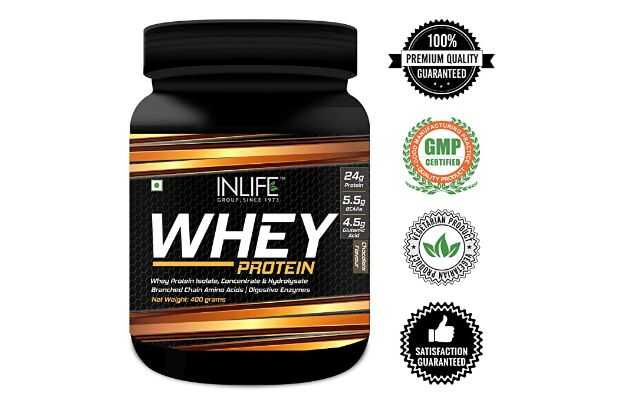 Inlife Whey Protein Powder (Chocolate Flavor) 400 Gm