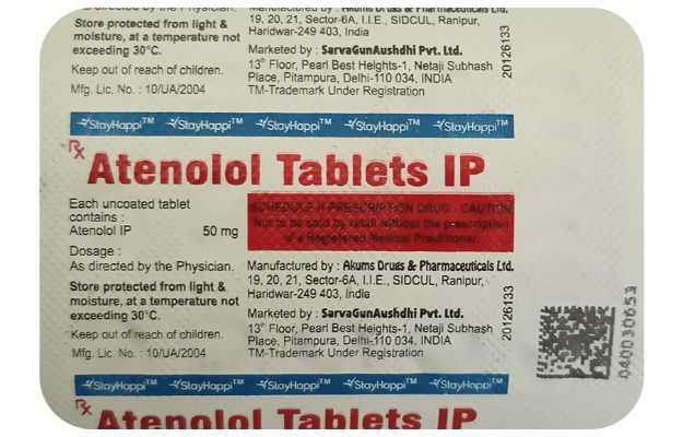 StayHappi Atenolol 50 Mg Tablet