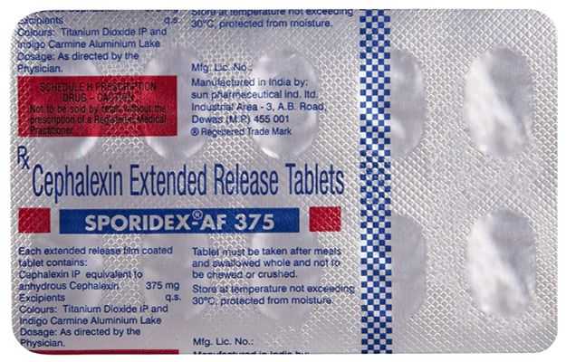 Sporidex AF 375 Mg Tablet