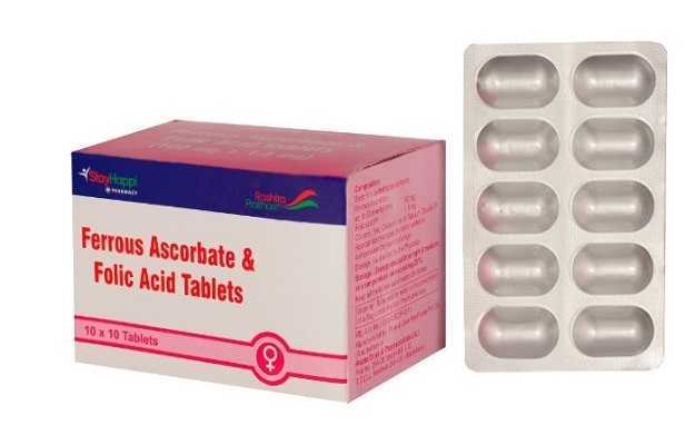 StayHappi Ferrous Ascorbate 100 Mg + Folic Acid 1.5 Mg Tablet