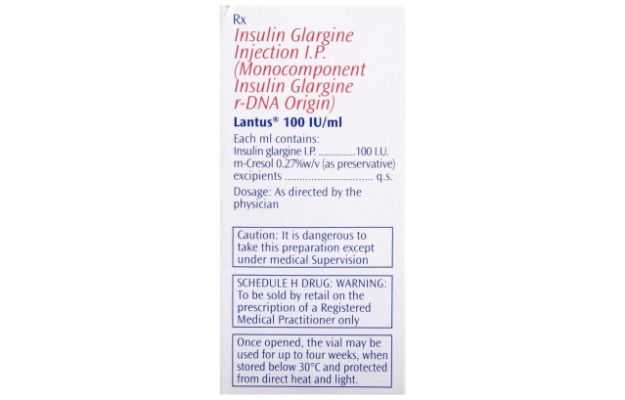 Lantus 10 ml Solution for Injection: Uses, Price, Dosage, Side Effects ...