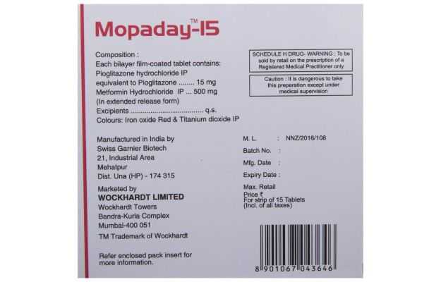 Mopaday 15 Mg/500 Mg Tablet: Uses, Price, Dosage, Side Effects ...