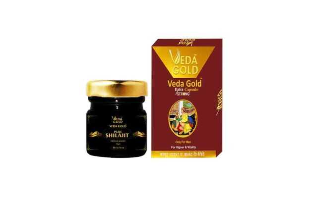 Veda Gold Pure Shilajit Resin and Extra Strong Capsule Combo Pack (15 GM + 10 Capsules)