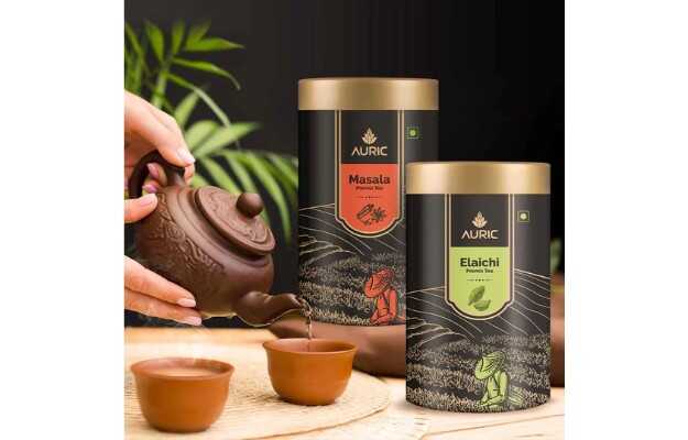 Auric Premix Tea Gift Set With Elaichi Premix Tea, Masala Premix Tea, Clay Kuhlad & Potpourri