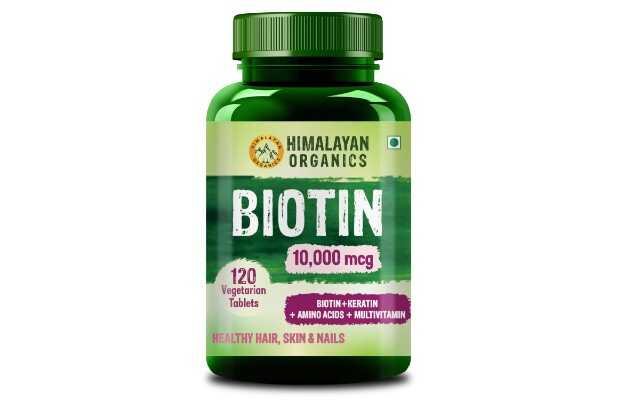 Himalayan Organics Biotin 10,000 mcg Supplement with Keratin, Amino Acids & Multivitamin Tablets (120)