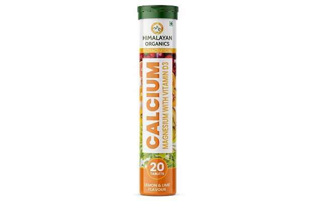 Himalayan Organics Calcium , Magnesium & Vitamin D3 Immunity Booster- 20 Effervescent Tablets ( Lime Flavor )