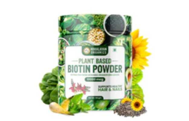 Himalayan Organics Plant Based Biotin Powder 10,000mcg from Sesbian Grandiflora