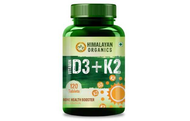 Himalayan Organics Vitamin D3 with K2 As MK7 Supplement Tablets (120)