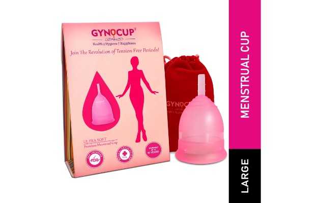 GynoCup Reusable Menstrual Cup for Women - Large Size with Pouch