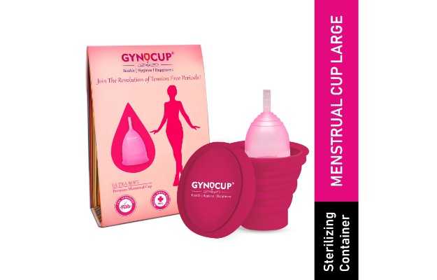 GynoCup Premium Menstrual Cup for Women - Large Size With Menstrual Cup Sterilizer Container
