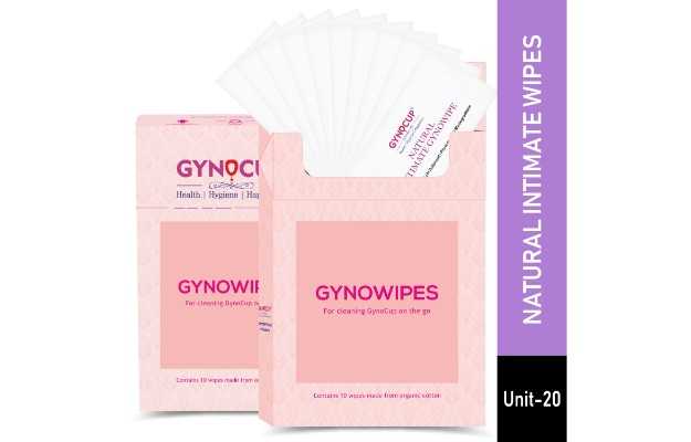 GynoCup Natural Intimate Refreshing & Clean Wipes (Pack of 2)