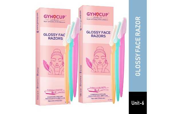 GynoCup Glossy Face Razor for Women - Pack of 6 Units