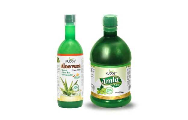 Kudos Aloe Vera Gold Juice (Orange Flavour) And Amla Ras Combo Pack