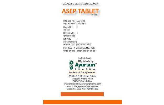 Ayursun Asep Tablet (60 Tablets)
