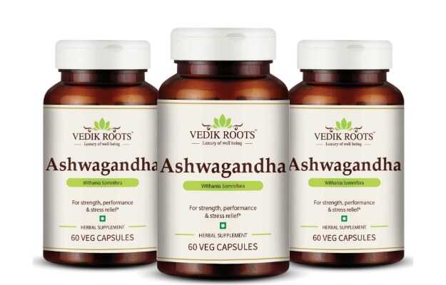 Vedikroots Ashwagandha Capsules (60) Pack of 3