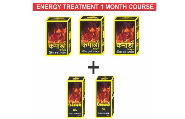 Dr. Asma Commando Ayurvedic Capsule For 1 Month Course Massage Kit (60 Pack Of Capsules + 30 Ml Pack Of Oil)